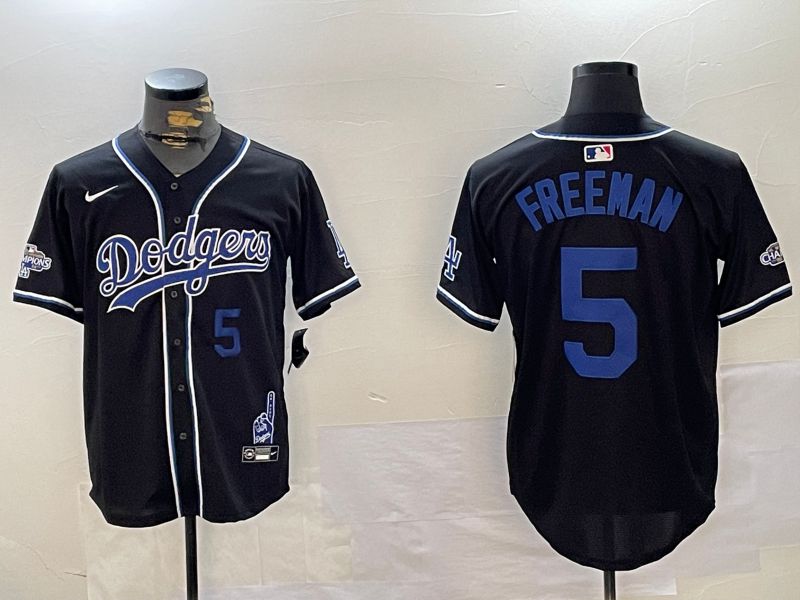 Men Los Angeles Dodgers #5 Freeman Black Game 2024 Nike MLB Jersey style 12023